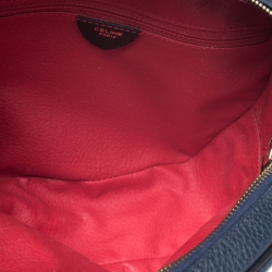 Pre Owned Celine Navy Blue Leather Front Pocket Crossbody Bag