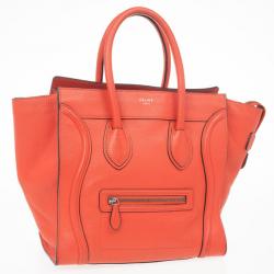 Pre Owned Celine Lipstick Red Mini Luggage Tote