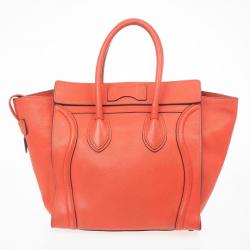 Pre Owned Celine Lipstick Red Mini Luggage Tote
