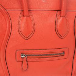 Pre Owned Celine Lipstick Red Mini Luggage Tote