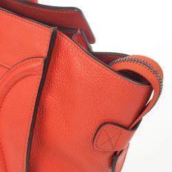 Pre Owned Celine Lipstick Red Mini Luggage Tote