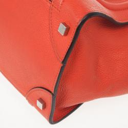 Pre Owned Celine Lipstick Red Mini Luggage Tote
