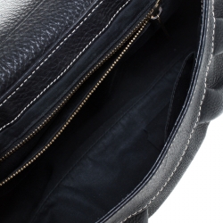 Pre Owned Celine Black Leather Buckle Shoulder Bag