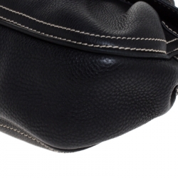 Pre Owned Celine Black Leather Buckle Shoulder Bag