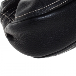 Pre Owned Celine Black Leather Buckle Shoulder Bag