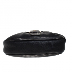 Pre Owned Celine Black Leather Buckle Shoulder Bag