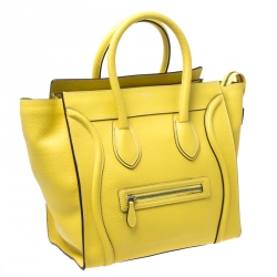 مملوكة مسبقًا Celine Yellow Leather Mini Luggage Tote