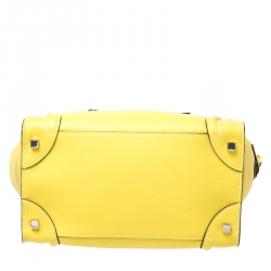 مملوكة مسبقًا Celine Yellow Leather Mini Luggage Tote