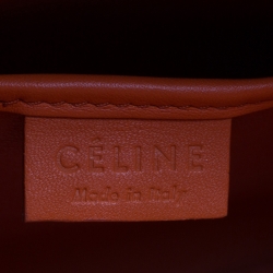 Pre Owned Celine Orange Leather Nano Luggage Tote