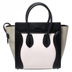 Pre Owned Celine Tri Color Leather Micro Luggage Tote