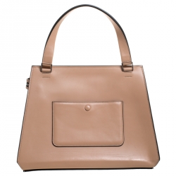 Pre Owned Celine Beige Leather Medium Edge Bag