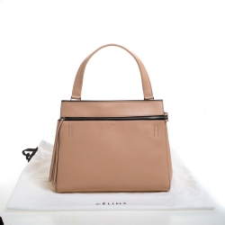 Pre Owned Celine Beige Leather Medium Edge Bag