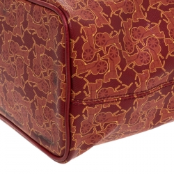 Pre Owned Celine Red Graphics Print Coated Canvas Medium Shopper Tote