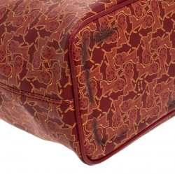 Pre Owned Celine Red Graphics Print Coated Canvas Medium Shopper Tote