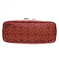 Pre Owned Celine Red Graphics Print Coated Canvas Medium Shopper Tote