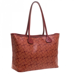 Pre Owned Celine Red Graphics Print Coated Canvas Medium Shopper Tote