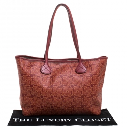 Pre Owned Celine Red Graphics Print Coated Canvas Medium Shopper Tote