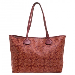 Pre Owned Celine Red Graphics Print Coated Canvas Medium Shopper Tote