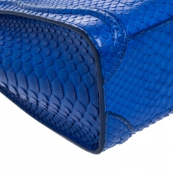 Pre Owned حقيبة يد سيلين نانو لاغيدج جلد ثعبان أزرق