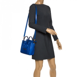 Pre Owned حقيبة يد سيلين نانو لاغيدج جلد ثعبان أزرق