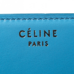 Pre Owned Celine Turquoise Leather Medium Classic Box Shoulder Bag