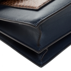 Pre Owned Celine Multicolor Leather and python Pocket Envelope Shoulder Bag