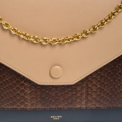 Pre Owned Celine Multicolor Leather and python Pocket Envelope Shoulder Bag