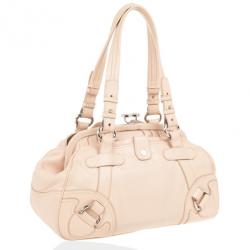 Pre Owned Celine Pink Leather Powder Clandestine Bag