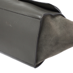 Pre Owned Celine Olive Green Leather and Suede Medium Trapeze Bag