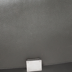 Pre Owned Celine Olive Green Leather and Suede Medium Trapeze Bag