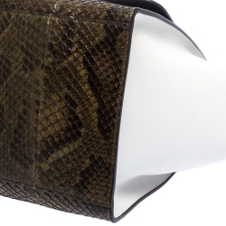 Pre Owned Celine Tricolor Python and Leather Medium Trapeze Bag