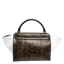 Pre Owned Celine Tricolor Python and Leather Medium Trapeze Bag