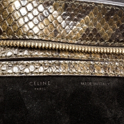 Pre Owned Celine Tricolor Python and Leather Medium Trapeze Bag