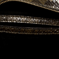 Pre Owned Celine Tricolor Python and Leather Medium Trapeze Bag