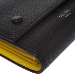 Pre Owned محفظة سيلين ثلاثية الطية جلد سوداء صغيرة