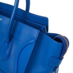 Pre Owned Celine Blue Mini Luggage Tote 