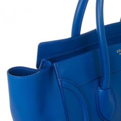 Pre Owned Celine Blue Mini Luggage Tote 