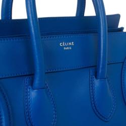 Pre Owned Celine Blue Mini Luggage Tote 