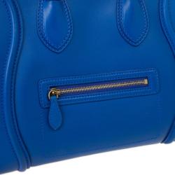 Pre Owned Celine Blue Mini Luggage Tote 