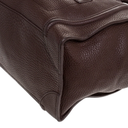 Pre Owned Celine Dark Brown Leather Mini Luggage Tote