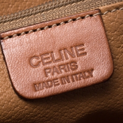 Celine Light Brown Macadam Coated Canvas and Leather Small Vintage Tote