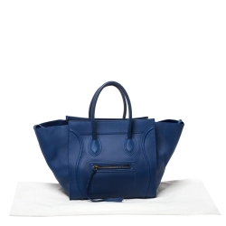 Pre Owned Celine Blue Leather Medium Phantom Luggage Tote