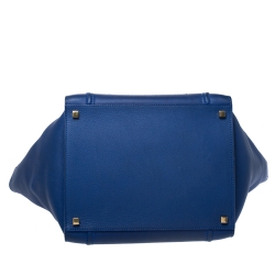 Pre Owned Celine Blue Leather Medium Phantom Luggage Tote