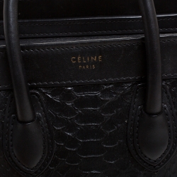 مملوكة مسبقًا Celine Black Python and Leather Nano Luggage Tote
