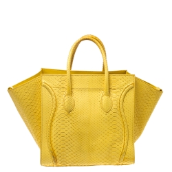 Pre Owned Celine Yellow Python Medium Phantom Luggage Tote