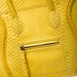 Pre Owned Celine Yellow Python Medium Phantom Luggage Tote
