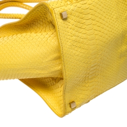Pre Owned Celine Yellow Python Medium Phantom Luggage Tote