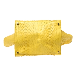 Pre Owned Celine Yellow Python Medium Phantom Luggage Tote