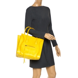 Pre Owned Celine Yellow Python Medium Phantom Luggage Tote