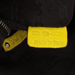 Pre Owned Celine Small Yellow Leather Flap Bag